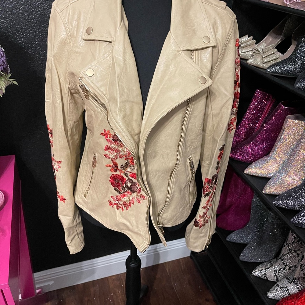 Blank NYC Floral Moto Jacket